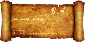 Belovay Anna névjegykártya